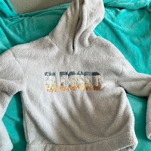 Fuzzy blessed hoodie